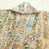 小紋 美品 しつけ糸付き 縮緬 正絹 木の葉・植物柄 袷仕立て 身丈161cm 裄丈66cm 着物 ベージュ_画像16