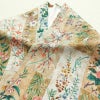 小紋 美品 しつけ糸付き 縮緬 正絹 木の葉・植物柄 袷仕立て 身丈161cm 裄丈66cm 着物 ベージュ_画像17