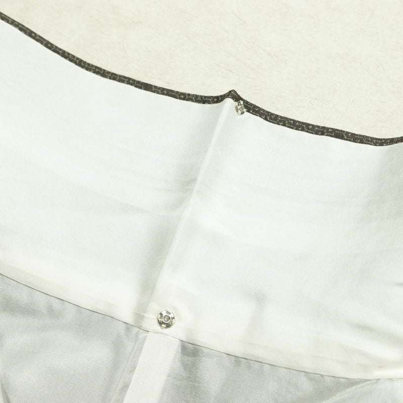 紬 良品 しつけ糸付き 正絹 木の葉・植物柄 袷仕立て 身丈165.5cm 裄丈69.5cm 着物 茶_画像19