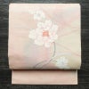 名古屋帯 太鼓柄 正絹 花柄 名古屋仕立て 帯 ピンク_画像1