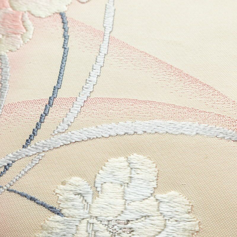 名古屋帯 太鼓柄 正絹 花柄 名古屋仕立て 帯 ピンク_画像6