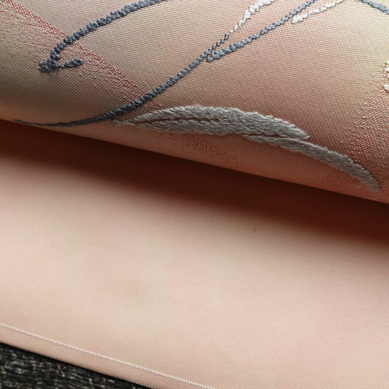 名古屋帯 太鼓柄 正絹 花柄 名古屋仕立て 帯 ピンク_画像8