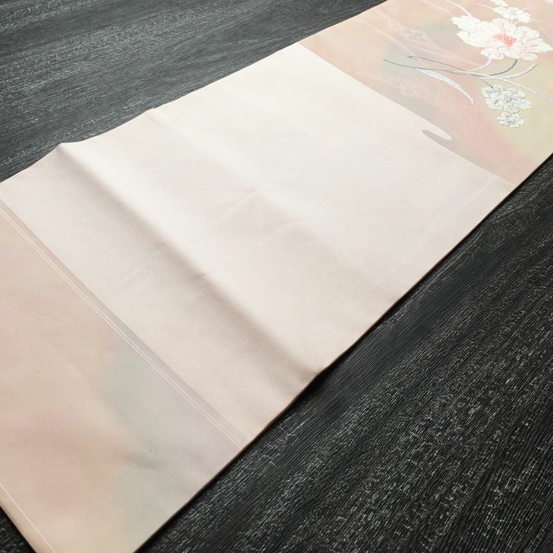 名古屋帯 太鼓柄 正絹 花柄 名古屋仕立て 帯 ピンク_画像9