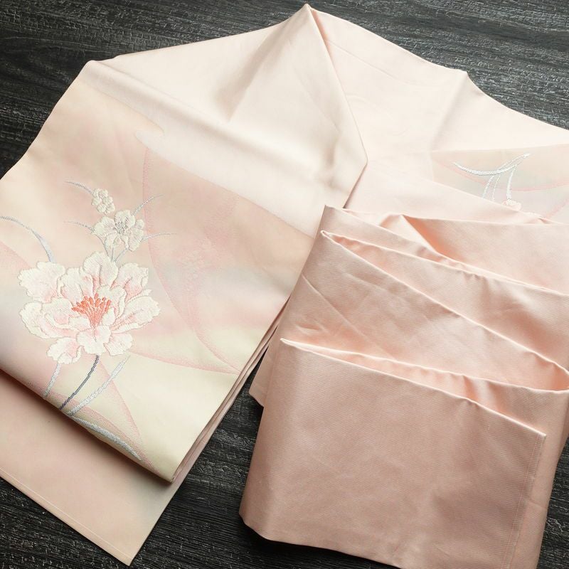 名古屋帯 太鼓柄 正絹 花柄 名古屋仕立て 帯 ピンク_画像19