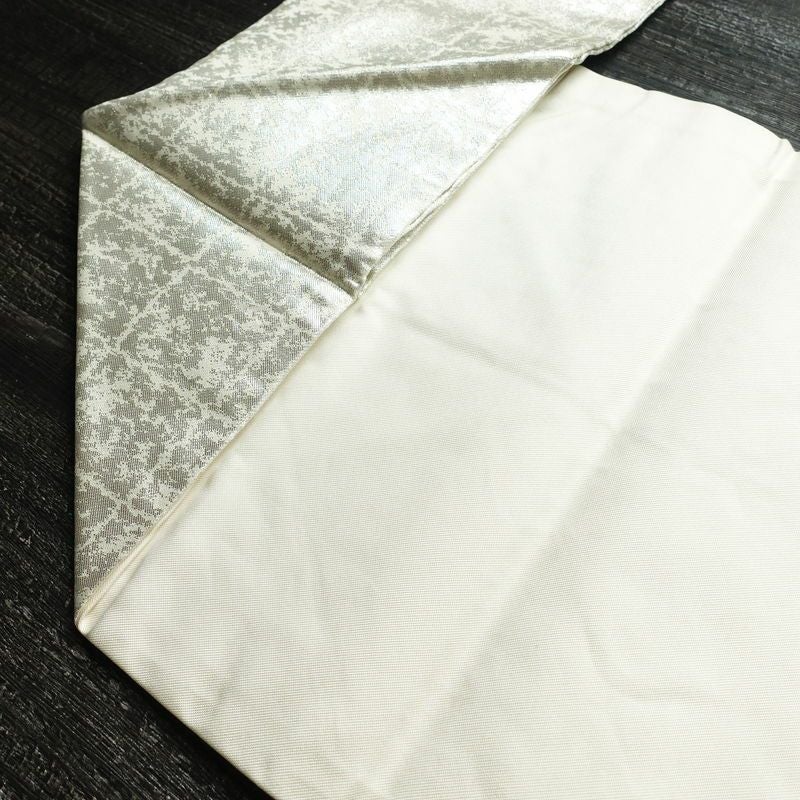 名古屋帯 太鼓柄 良品 金駒刺繍 正絹 花柄 名古屋仕立て 箔 刺繍 帯 金・銀_画像19