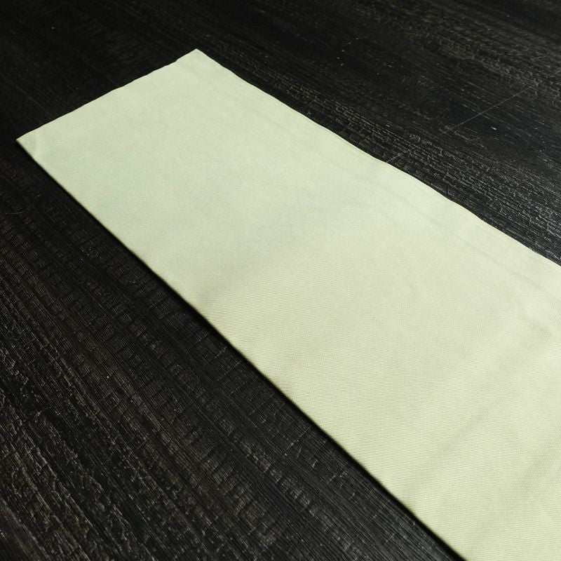 名古屋帯 太鼓柄 正絹 木の葉・植物柄 名古屋仕立て 箔 帯 緑・うぐいす色_画像18