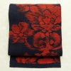名古屋帯 六通柄 良品 正絹 花柄 名古屋仕立て 帯 青・紺_画像1