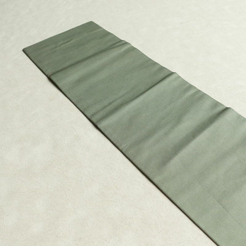 名古屋帯 太鼓柄 正絹 幾何学柄・抽象柄 名古屋仕立て 箔 帯 緑・うぐいす色_画像15