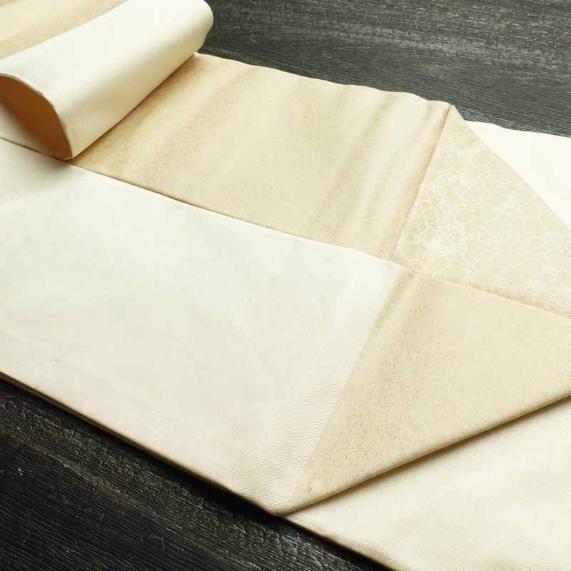 名古屋帯 六通柄 正絹 その他の柄 名古屋仕立て 帯 ベージュ_画像21