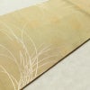 名古屋帯 太鼓柄 美品 正絹 木の葉・植物柄 名古屋仕立て 帯 ベージュ_画像12