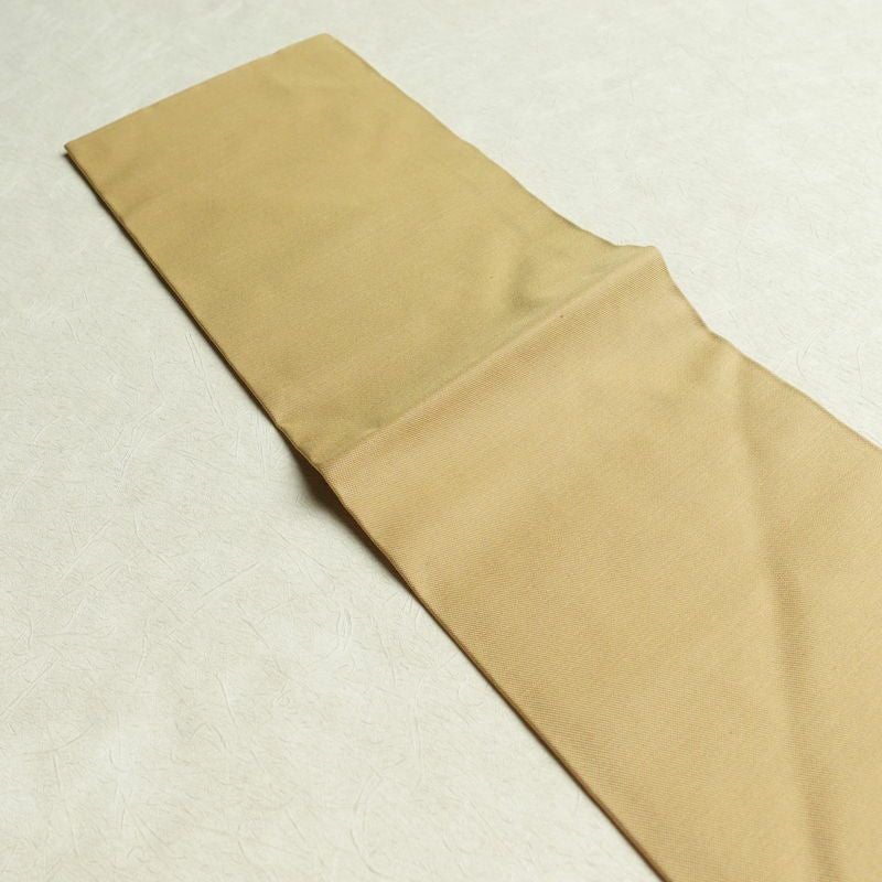 名古屋帯 太鼓柄 美品 正絹 木の葉・植物柄 名古屋仕立て 帯 ベージュ_画像16