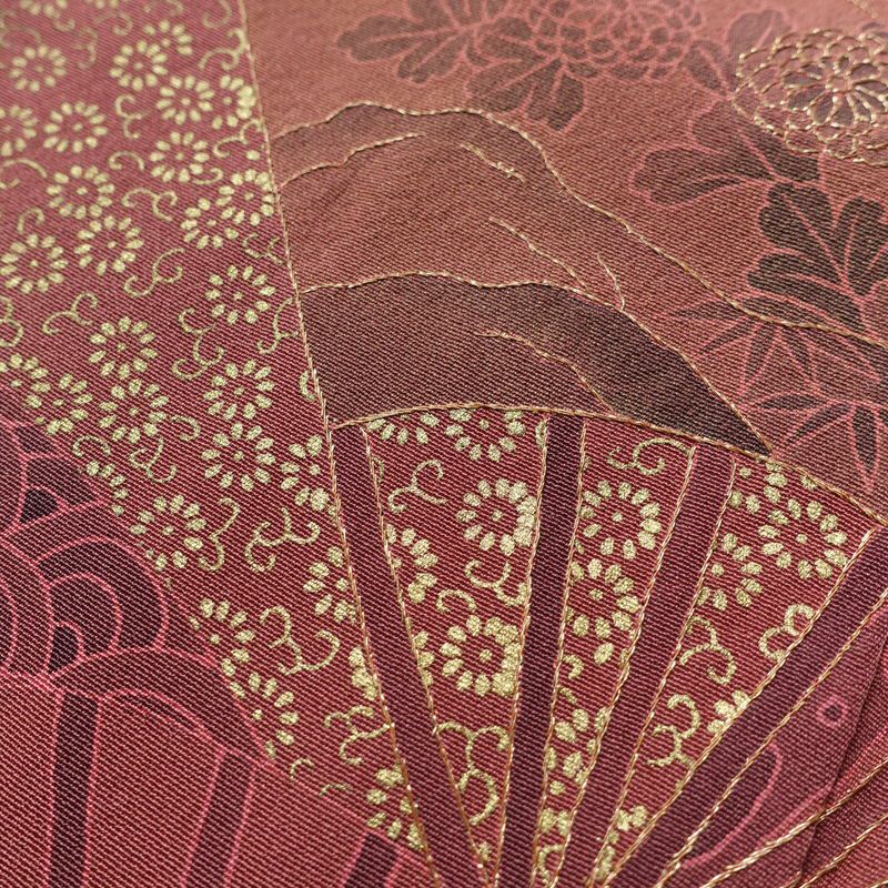 色留袖 一つ紋付き 正絹 古典柄 袷仕立て 身丈158cm 裄丈65cm 箔 刺繍 共八掛 金彩 フォーマル 着物 ピンク_画像7