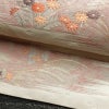 名古屋帯 六通柄 良品 正絹 花柄 名古屋仕立て 箔 金糸 帯 白_画像7