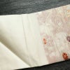 名古屋帯 六通柄 良品 正絹 花柄 名古屋仕立て 箔 金糸 帯 白_画像15