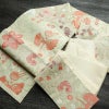 名古屋帯 六通柄 良品 正絹 花柄 名古屋仕立て 金糸 帯 ベージュ_画像18