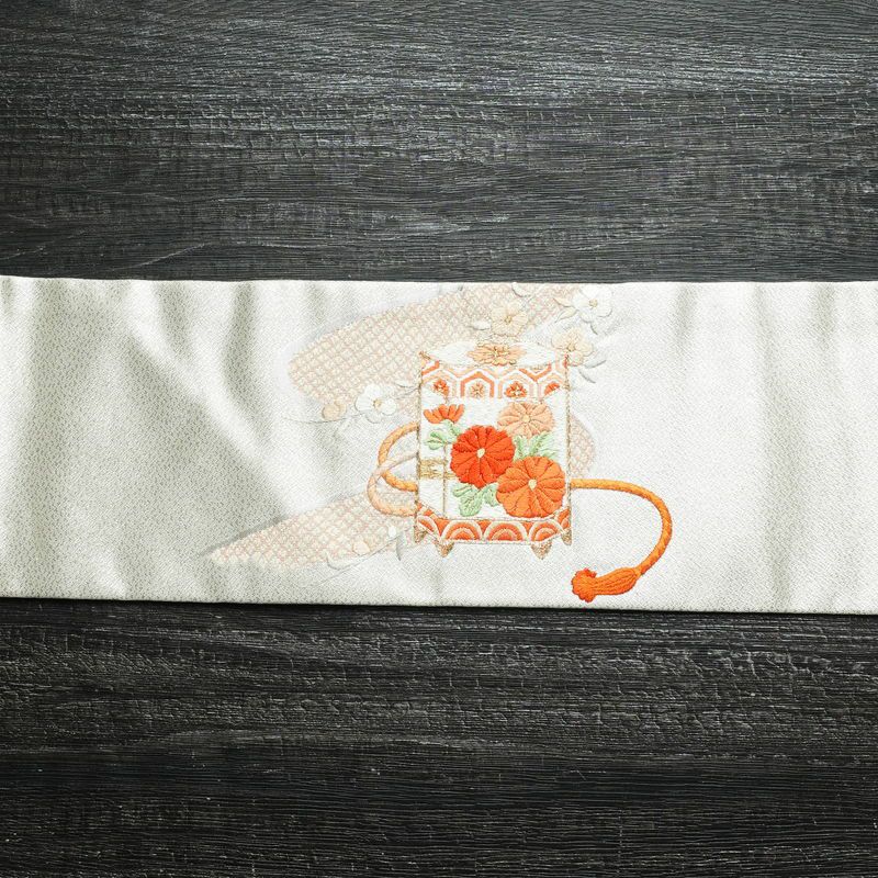 名古屋帯 太鼓柄 金駒刺繍 正絹 古典柄 名古屋仕立て 箔 刺繍 帯 金・銀_画像13