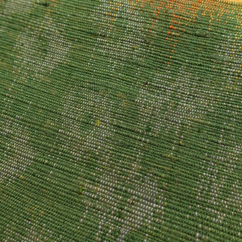 名古屋帯 紬地 太鼓柄 良品 正絹 幾何学柄・抽象柄 名古屋仕立て 帯 黄・黄土色_画像3