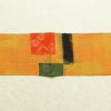 名古屋帯 紬地 太鼓柄 良品 正絹 幾何学柄・抽象柄 名古屋仕立て 帯 黄・黄土色_画像15