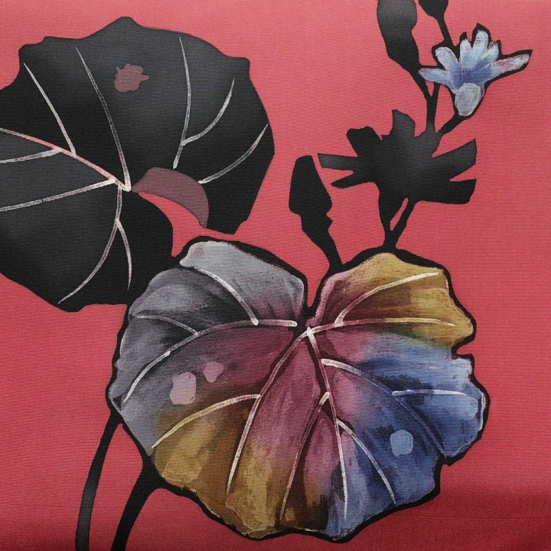 名古屋帯 太鼓柄 正絹 木の葉・植物柄 名古屋仕立て 帯 ピンク_画像2