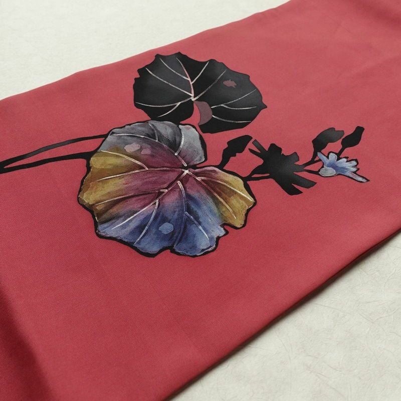 名古屋帯 太鼓柄 正絹 木の葉・植物柄 名古屋仕立て 帯 ピンク_画像11
