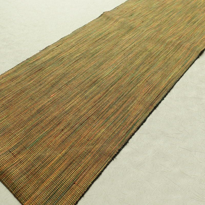 名古屋帯 全通柄 正絹 その他の柄 松葉仕立て 帯 黄・黄土色_画像8