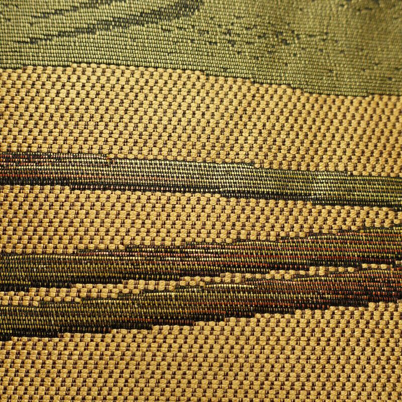 名古屋帯 六通柄 正絹 人物・動物柄 名古屋仕立て 帯 黄・黄土色_画像4