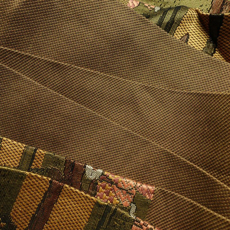 名古屋帯 六通柄 正絹 人物・動物柄 名古屋仕立て 帯 黄・黄土色_画像18