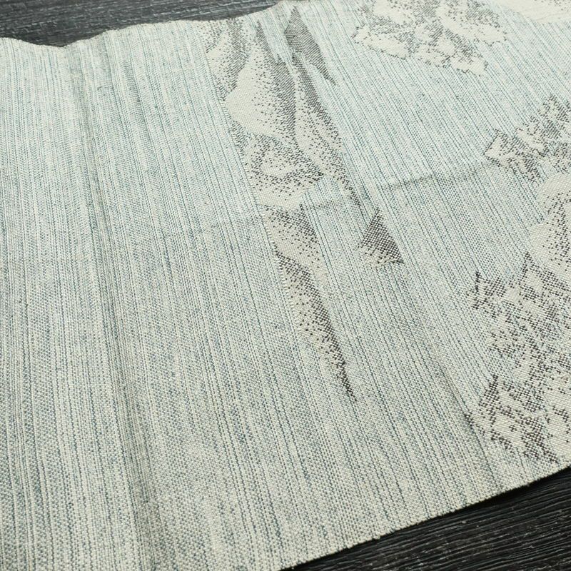 名古屋帯 六通柄 正絹 風景柄 松葉仕立て 帯 青・紺_画像12