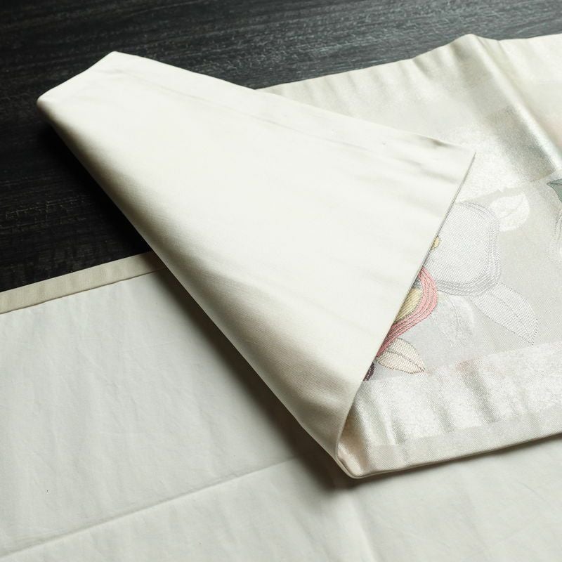 名古屋帯 太鼓柄 正絹 通し仕立て 箔 帯 金・銀_画像9