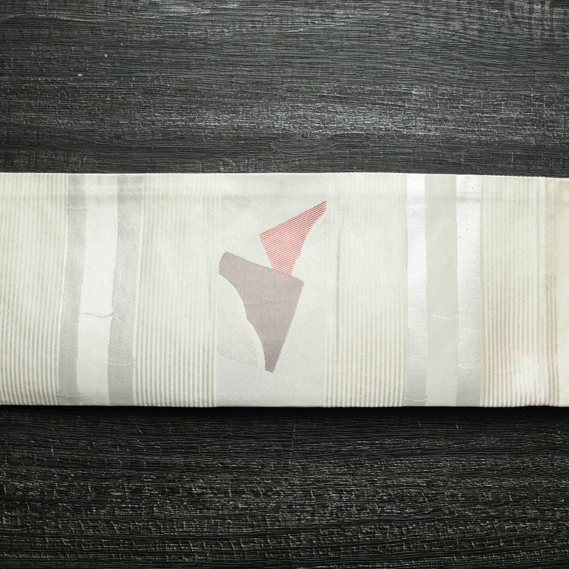 名古屋帯 太鼓柄 正絹 通し仕立て 箔 帯 金・銀_画像15