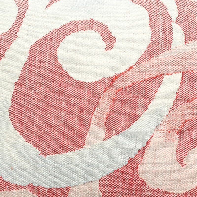 名古屋帯 六通柄 良品 正絹 幾何学柄・抽象柄 通し仕立て 帯 ピンク_画像2