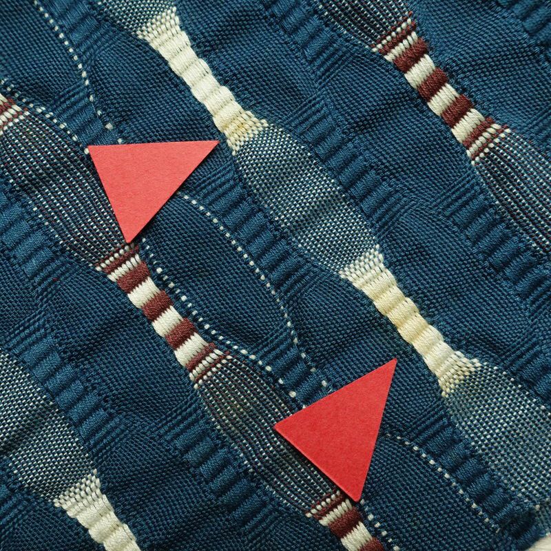 袋帯 全通柄 一般用 正絹 幾何学柄・抽象柄 帯 青・紺_画像13