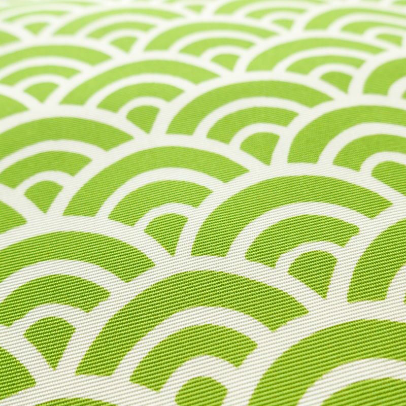 名古屋帯 全通柄 良品 正絹 青海波 流水・波柄 名古屋仕立て 帯 緑・うぐいす色_画像5