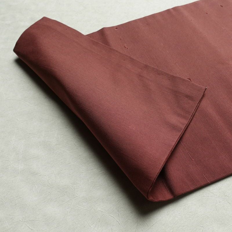 名古屋帯 髭紬 太鼓柄 良品 正絹 人物・動物柄 名古屋仕立て 帯 小豆・エンジ_画像10