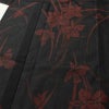 盛夏 良品 夏用 しつけ糸付き 正絹 花柄 単衣仕立て 身丈162.5cm 裄丈66.5cm 着物 黒_画像5