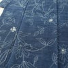 紬 良品 正絹 花柄 袷仕立て 身丈155.5cm 裄丈63cm 着物 青・紺_画像5