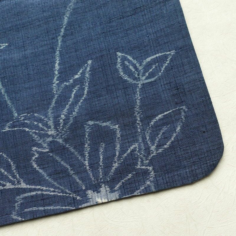 紬 良品 正絹 花柄 袷仕立て 身丈155.5cm 裄丈63cm 着物 青・紺_画像15