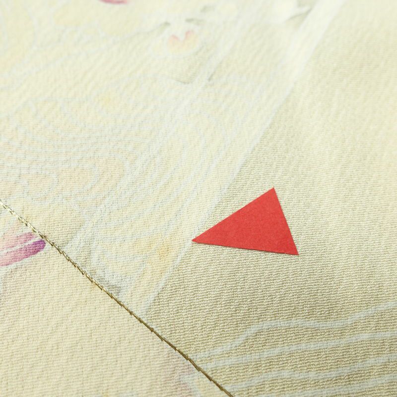 付け下げ 正絹 古典柄 袷仕立て 身丈168cm 裄丈69.5cm 刺繍 フォーマル 着物 クリーム_画像9