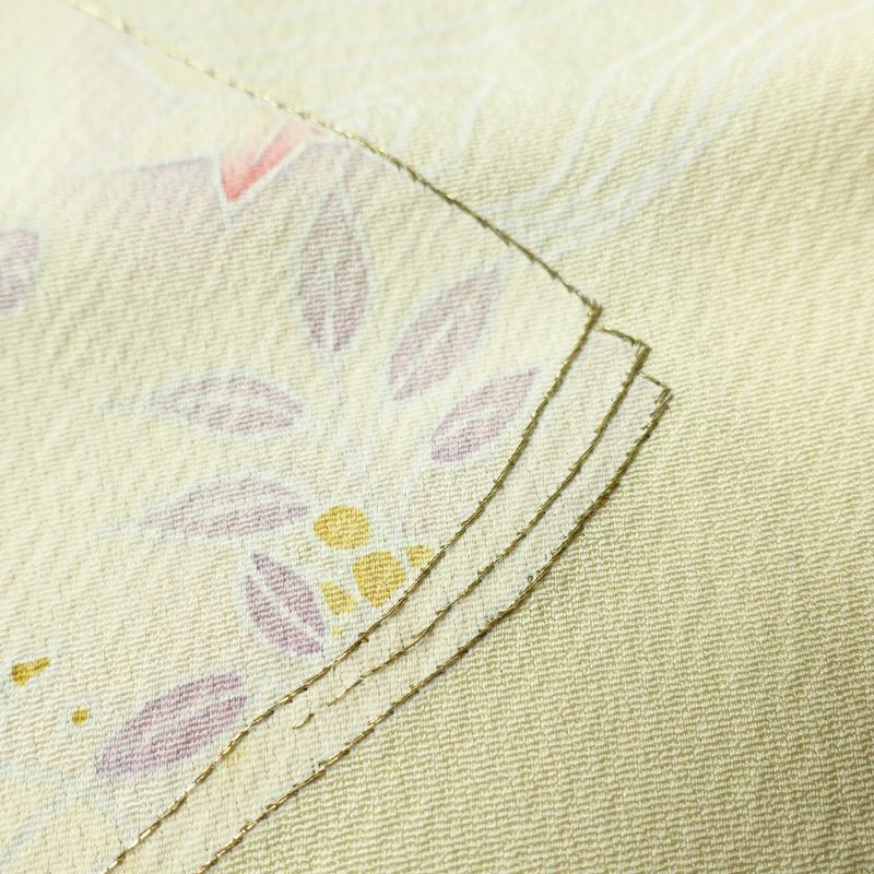 付け下げ 正絹 古典柄 袷仕立て 身丈168cm 裄丈69.5cm 刺繍 フォーマル 着物 クリーム_画像11