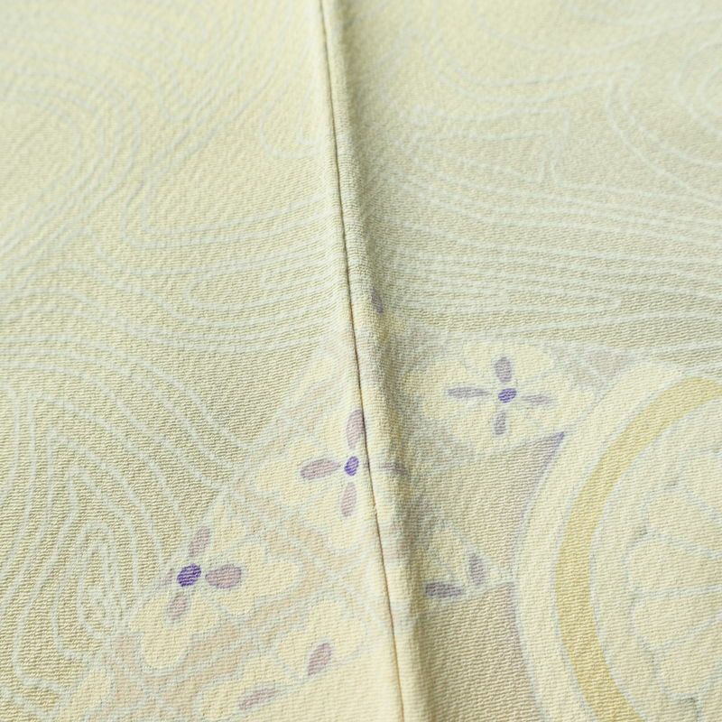 付け下げ 正絹 古典柄 袷仕立て 身丈168cm 裄丈69.5cm 刺繍 フォーマル 着物 クリーム_画像12