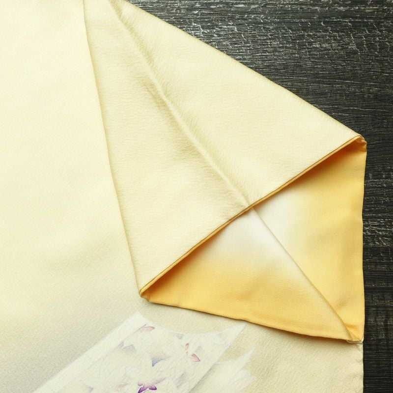 付け下げ 正絹 古典柄 袷仕立て 身丈168cm 裄丈69.5cm 刺繍 フォーマル 着物 クリーム_画像16