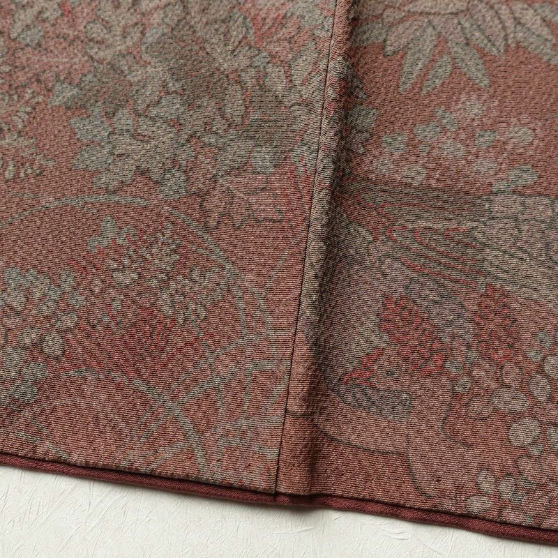 小紋 縮緬 正絹 人物・動物柄 袷仕立て 身丈159cm 裄丈64cm 着物 ピンク_画像11