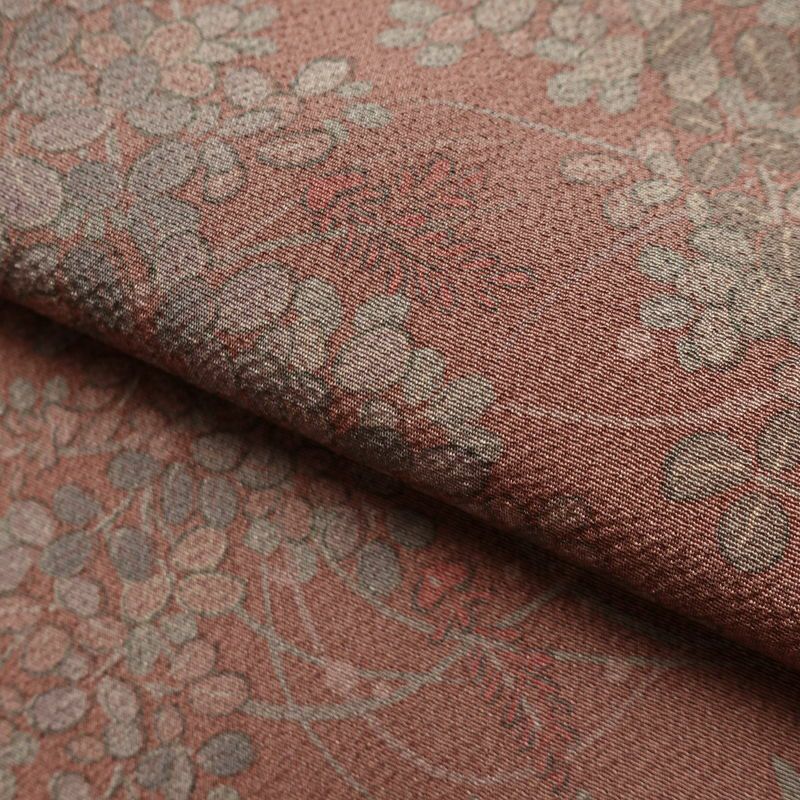 小紋 縮緬 正絹 人物・動物柄 袷仕立て 身丈159cm 裄丈64cm 着物 ピンク_画像20