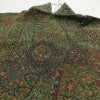 小紋 良品 縮緬 総柄 正絹 木の葉・植物柄 袷仕立て 身丈158cm 裄丈65cm 着物 緑・うぐいす色_画像16