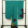 振袖 落款入り 草野一騎 縮緬 正絹 花柄 袷仕立て 身丈168cm 裄丈70.5cm フォーマル 二十歳 着物 緑・うぐいす色_画像2