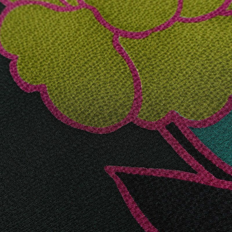 振袖 落款入り 草野一騎 縮緬 正絹 花柄 袷仕立て 身丈168cm 裄丈70.5cm フォーマル 二十歳 着物 緑・うぐいす色_画像10