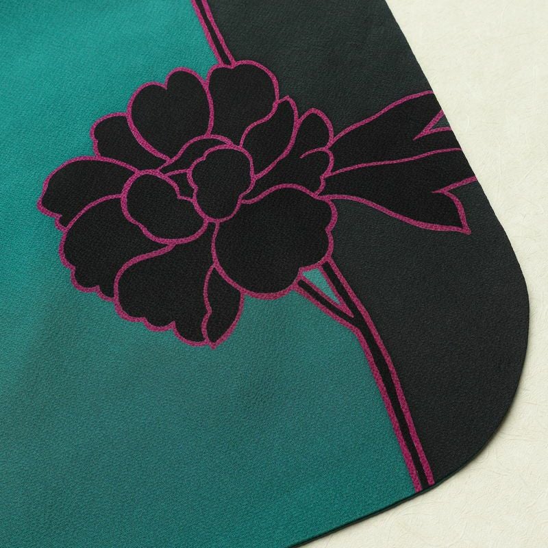 振袖 落款入り 草野一騎 縮緬 正絹 花柄 袷仕立て 身丈168cm 裄丈70.5cm フォーマル 二十歳 着物 緑・うぐいす色_画像15