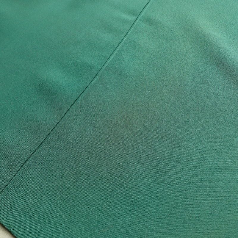 振袖 落款入り 草野一騎 縮緬 正絹 花柄 袷仕立て 身丈168cm 裄丈70.5cm フォーマル 二十歳 着物 緑・うぐいす色_画像20