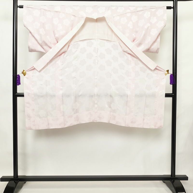 長襦袢 絞り 正絹 花柄 袖無双・胴抜き 身丈115cm 裄丈62.5cm フォーマル ピンク_画像2