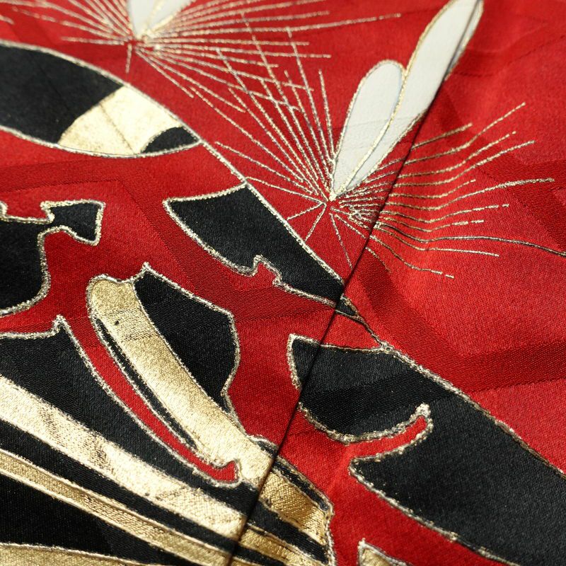 振袖 正絹 袷仕立て 身丈167cm 裄丈67cm 箔 金彩 フォーマル 着物 二十歳 グレー_画像7